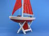 Wooden It Floats 21 - Red Floating Sailboat Model with Red Sails  - 8