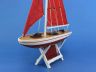 Wooden It Floats 21 - Red Floating Sailboat Model with Red Sails  - 9