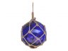 Blue Japanese Glass Ball Fishing Float With Brown Netting Decoration 12 - 1