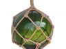 Green Japanese Glass Ball Fishing Float With Brown Netting Decoration 12 - 2