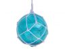 Light Blue Japanese Glass Ball Fishing Float With White Netting Decoration 12 - 1