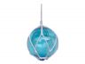 Light Blue Japanese Glass Ball Fishing Float With White Netting Decoration 8 - 1