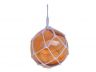 Orange Japanese Glass Ball Fishing Float With White Netting Decoration 12 - 3
