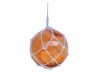 Orange Japanese Glass Ball Fishing Float With White Netting Decoration 12 - 4