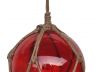Red Japanese Glass Ball Fishing Float With Brown Netting Decoration 8 - 1
