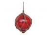 Red Japanese Glass Ball Fishing Float With Brown Netting Decoration 8 - 4