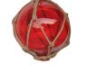 Red Japanese Glass Ball Fishing Float With Brown Netting Decoration 8 - 2