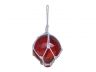 Red Japanese Glass Ball With White Netting Christmas Ornament 3 - 4