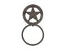 Cast Iron Lone Star Bathroom Set of 3 - Large Bath Towel Holder and Towel Ring and Toilet Paper Holder  - 1