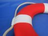 Vibrant Red Decorative Lifering with White Bands 15 - 8