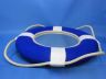 Vibrant Blue Decorative Lifering Mirror with White Bands 15 - 4