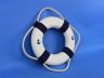 Classic White Decorative Anchor Lifering With Blue Bands Christmas Ornament 10 - 7