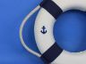 Classic White Decorative Anchor Lifering With Blue Bands Christmas Ornament 10 - 5
