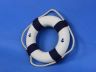 Classic White Decorative Anchor Lifering With Blue Bands Christmas Ornament 6 - 3