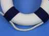 Classic White Decorative Anchor Lifering With Blue Bands Christmas Ornament 6 - 6
