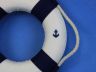 Classic White Decorative Anchor Lifering With Blue Bands Christmas Ornament 6 - 3