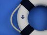 Classic White Decorative Anchor Lifering With Blue Bands Christmas Ornament 6 - 5