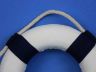 Classic White Decorative Anchor Lifering With Blue Bands Christmas Ornament 6 - 2