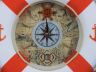 Classic White Decorative Anchor Lifering Clock With Orange Bands 12 - 5