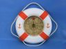 Classic White Decorative Anchor Lifering Clock With Orange Bands 18 - 10