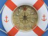 Classic White Decorative Anchor Lifering Clock With Orange Bands 18 - 11