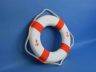 Classic White Decorative Anchor Lifering With Orange Bands 10 - 4