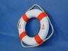 Classic White Decorative Anchor Lifering With Orange Bands Christmas Ornament 10 - 3