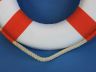 Classic White Decorative Anchor Lifering With Orange Bands 10 - 6