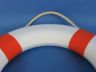 Classic White Decorative Anchor Lifering With Orange Bands 20 - 5