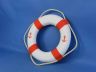 Classic White Decorative Anchor Lifering With Orange Bands 15 - 10