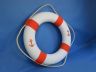 Classic White Decorative Anchor Lifering With Orange Bands 30 - 2