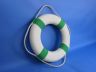 Classic White Decorative Lifering with Seafoam Green Bands 15 - 2