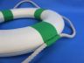 Classic White Decorative Lifering with Seafoam Green Bands 15 - 4