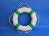 Classic White Decorative Lifering with Seafoam Green Bands 15 - 6