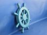 Light Blue Decorative Ship Wheel with Sailboat 12 - 5