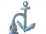 Light Blue Whitewashed Cast Iron Wall Hanging Anchor Bell 8 - 3
