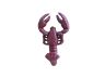 Vintage Red Whitewashed Cast Iron Wall Mounted Lobster Hook 5 - 1