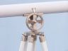 Floor Standing Brushed Nickel With White Leather Griffith Astro Telescope 65 - 7