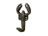 Rustic Gold Cast Iron Wall Mounted Lobster Hook 5 - 1