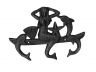 Rustic Silver Cast Iron Wall Mounted Mermaid with Dolphin Hooks 9 - 1