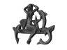 Rustic Silver Cast Iron Wall Mounted Mermaid with Dolphin Hooks 9 - 2