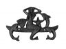 Rustic Silver Cast Iron Wall Mounted Mermaid with Dolphin Hooks 9 - 4