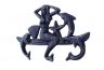 Rustic Dark Blue Cast Iron Wall Mounted Mermaid with Dolphin Hooks 9 - 2