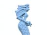 Rustic Dark Blue Whitewashed Cast Iron Decorative Mermaid Hook 6 - 2