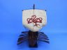 Wooden Viking Drakkar with Embroidered Serpent Limited Model Boat 14 - 1