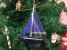 Wooden Deep Blue Sea Model Sailboat Christmas Tree Ornament - 2
