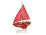 Wooden Red Sea Model Sailboat Christmas Tree Ornament - 5