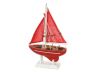 Wooden Red Sea Model Sailboat Christmas Tree Ornament - 4