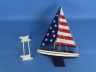 Wooden Decorative Sailboat Model with USA Flag Sails 12 - 4