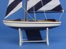 Wooden It Floats 21 - Rustic Blue Striped Floating Sailboat Model - 4